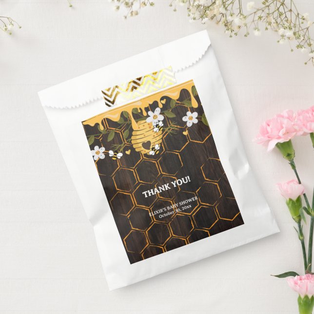 Bolsa De Papel Rustic Beehive Honeybes Baby Shower (Sellado)