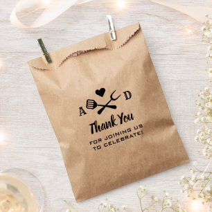 Bolsa De Papel Rustic Black I Do BBQ Gracias Kraft Boda