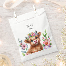 Bolsa De Papel Rustic Cute Baby Highland Cow Baby Shower