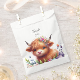 Bolsa De Papel Rustic Cute Baby Highland Cow Baby Shower