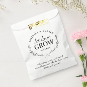 Bolsa De Papel Rustic Let Love Grow Seed Boda