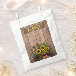 Bolsa De Papel Rustic Modern Sunflower Carriage Baby Shower