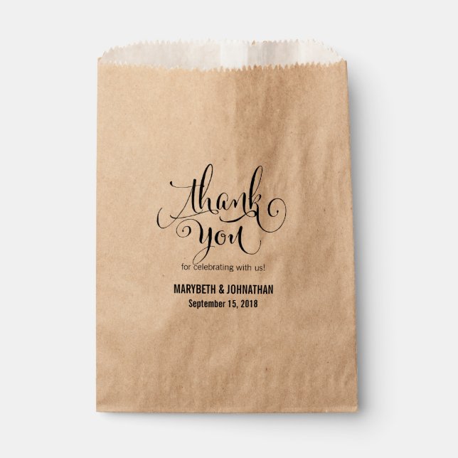 Bolsa De Papel Rustic Modern We Do Script Wedding Favor Bag (Anverso)