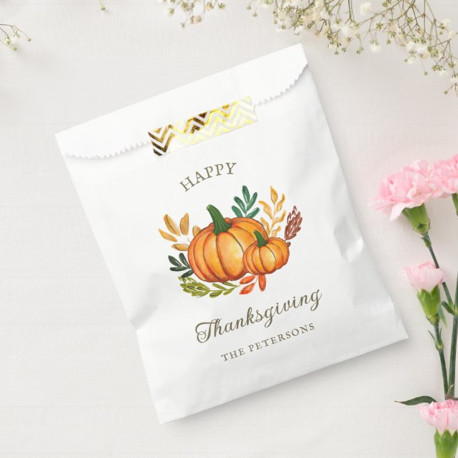 Bolsa De Papel Rustic Pumpkin Thanksgiving (Sellado)