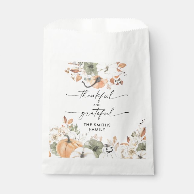 Bolsa De Papel Rustic Pumpkins Thanksgiving Dinner Favor Bags (Anverso)