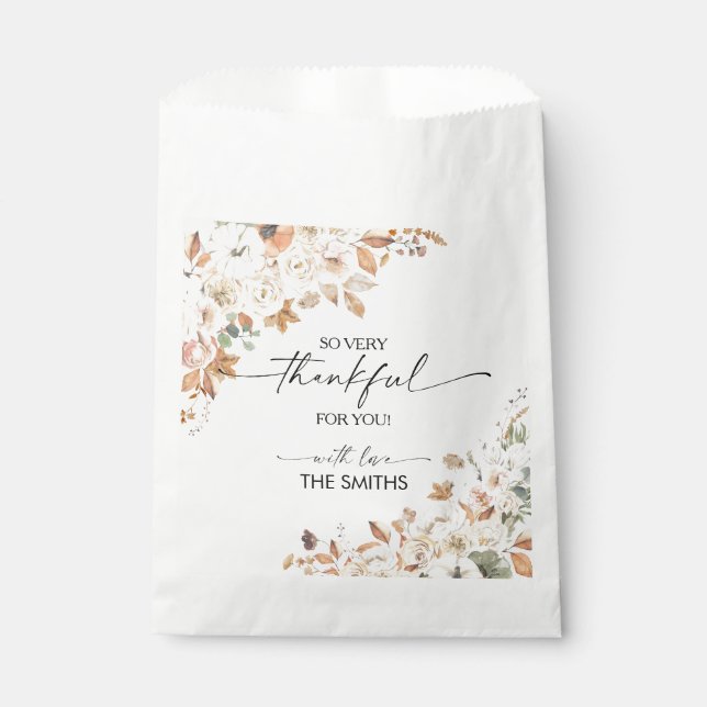 Bolsa De Papel Rustic Pumpkins Thanksgiving Dinner Favor Bags (Anverso)