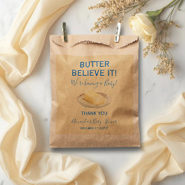 Bolsa De Papel Rustic Theme Butter Yellow Blue Baby Shower 