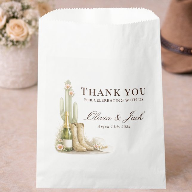 Bolsa De Papel Rustic Western Cowboy Boots Baby Shower Thank You (Subido por el creador)