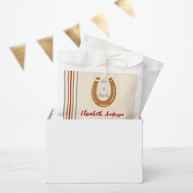 Bolsa De Papel Rustic Western Horseshoe Baby Shower (Fiesta)
