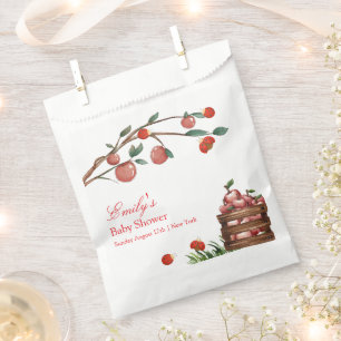 Bolsa De Papel Rústica Granja Ladybug Apple Chica Baby Shower