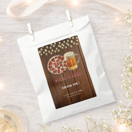 Bolsa De Papel Rústica pizza y Baby Shower de cerveza