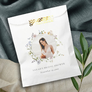 Bolsa De Papel Rústica pradera floral Wreath Foto ducha de novia