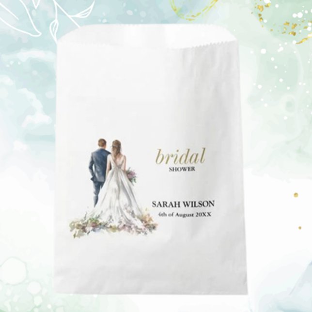 Bolsa De Papel Rústico Boda de Boho Floral (Delight your guests with a rustic classic boho floral wedding favor bag, perfect for adding a person)