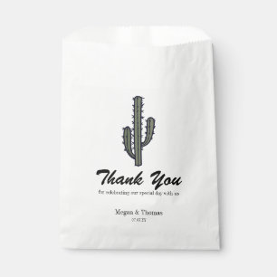 Bolsa De Papel Rústico Gracias Cactus Boda Treat