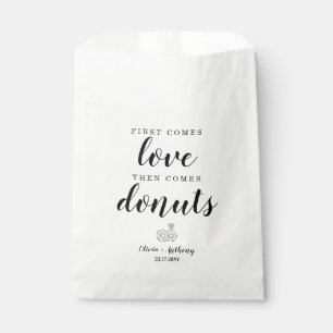 Bolsa De Papel Rústico primero llega el amor a los donuts dulce B