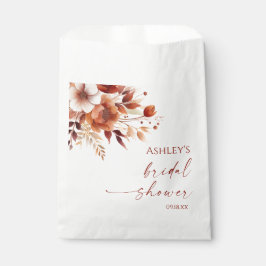 Bolsa De Papel Rusty Burgundy Marrón Floral Flor Bodas de Regalo