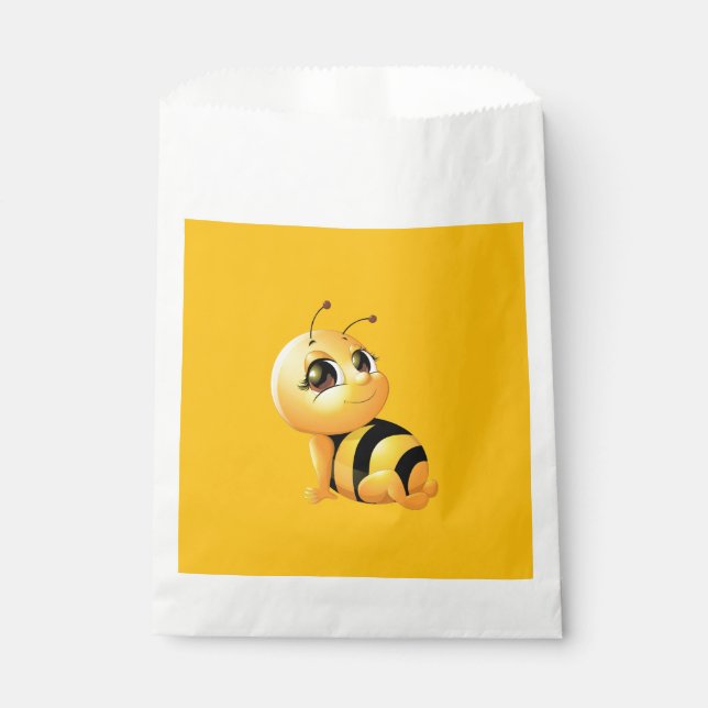 Bolsa De Papel S.ing abeja Bebé ducha Favor Bags (Anverso)