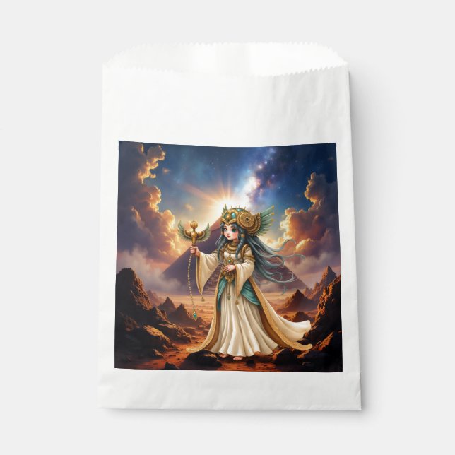 Bolsa De Papel Sacerdotisa Celestial de la Pirámide Dorada. (Anverso)