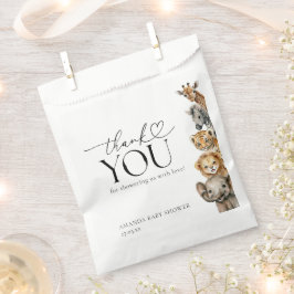 Bolsa De Papel Safari Animals Baby Shower moderno