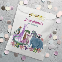 Bolsa De Papel Safari animals jungle birthday girl custom