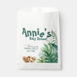 Bolsa De Papel Safari Baby Shower de color agua