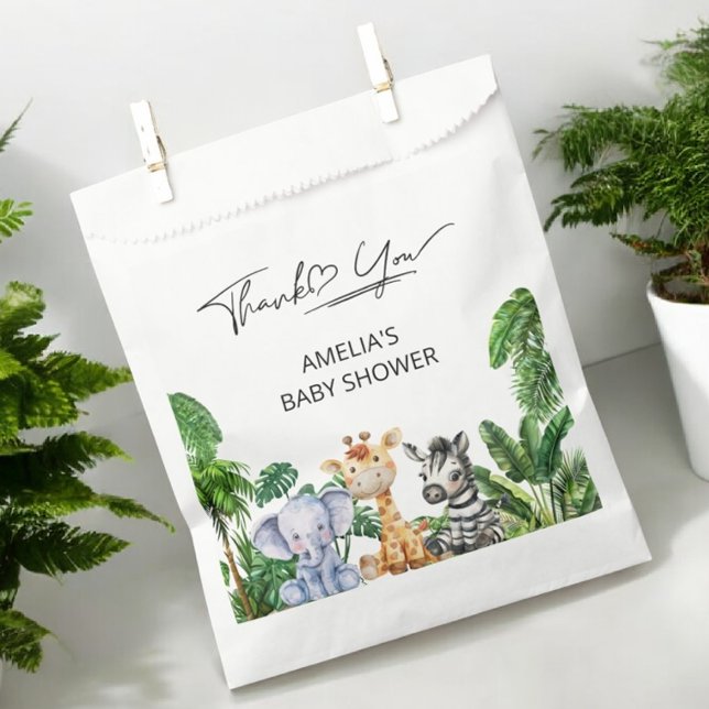 Bolsa De Papel Safari de la jungla Bebé Gracias Animales, Tropica (Subido por el creador)