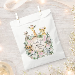Bolsa De Papel Safari Jungla Animales Salvajes Chica Floral Cumpl