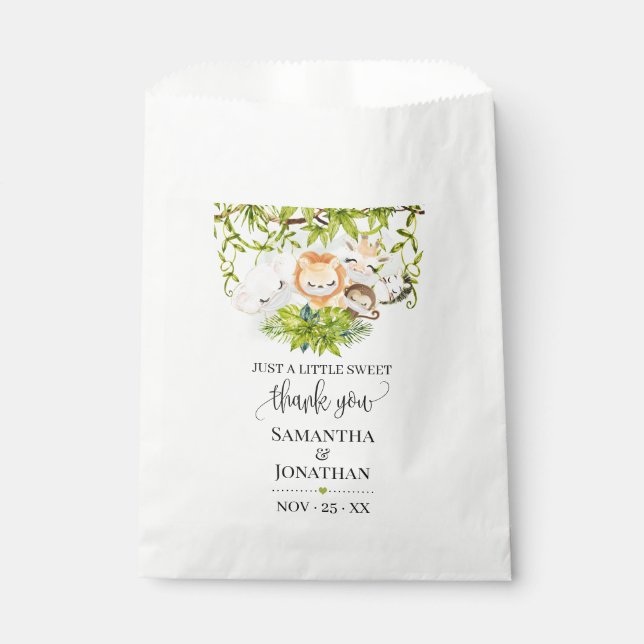 Bolsa De Papel Safari Wild Baby Animals Baby Shower (Anverso)