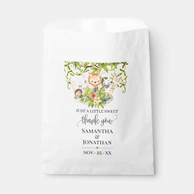 Bolsa De Papel Safari Wild Zoo Baby Animals Baby Shower (Anverso)