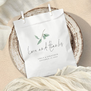 Bolsa De Papel Sage Eucalyptus Love Gracias Boda Script