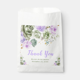 Bolsa De Papel Sage Green and Purple Floral Bridal Shower