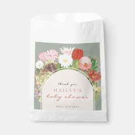 Bolsa De Papel Sage Green Boho Bloom Cactus Baby Shower