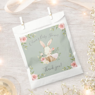 Bolsa De Papel Sage Green Bunny Rabbit Baby Shower
