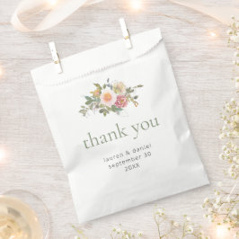 Bolsa De Papel Sage Green Floral Boda Gracias