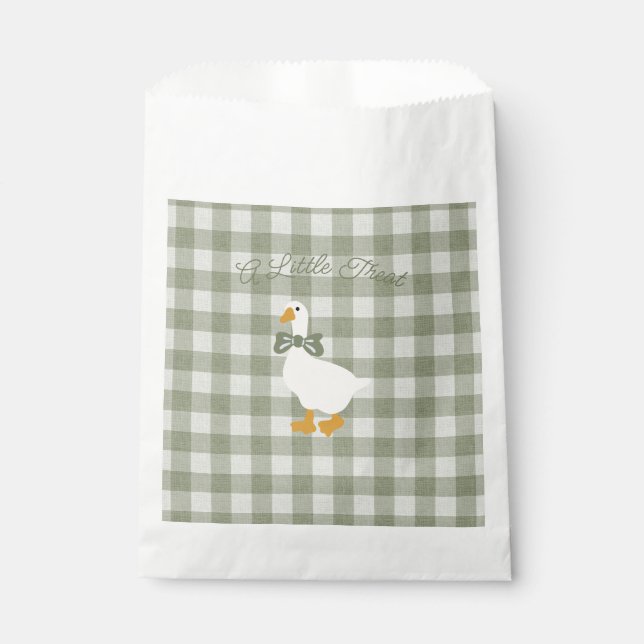 Bolsa De Papel Sage Green Gingham Goose Buffalo Check Treat Bag (Anverso)