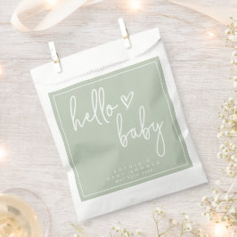 Bolsa De Papel Sage Green Minimalista moderno Boho Baby Shower