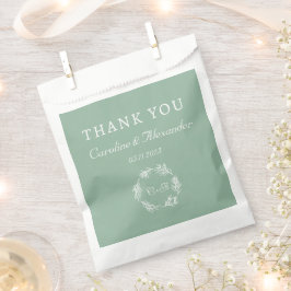 Bolsa De Papel Sage Green Simple Elegant Moderno Boda de guión
