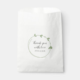 Bolsa De Papel Sage Green Simple Heart Wreath Boda