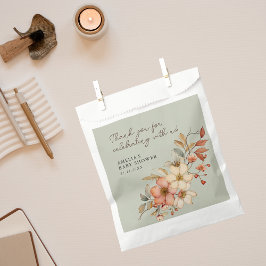 Bolsa De Papel Sage Green Wildflower Boho Baby Shower Rustic