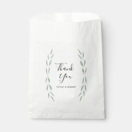 Bolsa De Papel Sage Greenery Favores Botánicos, Boda Gracias