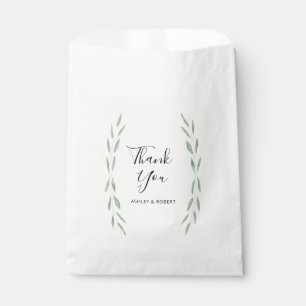 Bolsa De Papel Sage Greenery Favores Botánicos, Boda Gracias