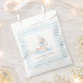Bolsa De Papel Sailor Bear Blue Stripe Baby Shower