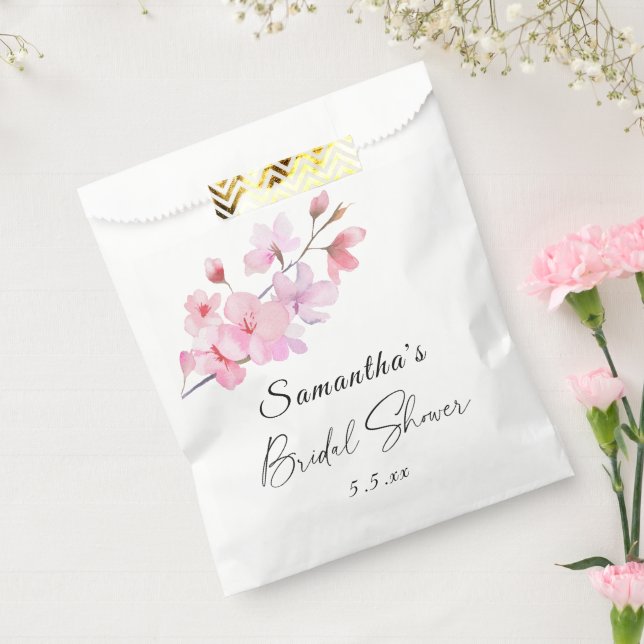 Bolsa De Papel Sakura - Ducha de novia para boda (Sellado)