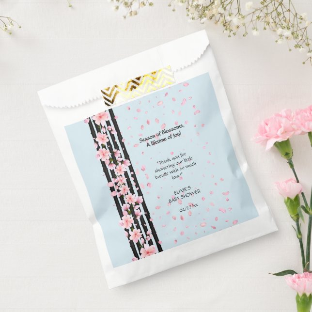 Bolsa De Papel Sakura Spring Cherry florece Baby Shower (Sellado)