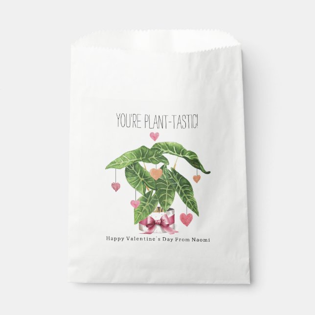Bolsa De Papel Sala de clase de Plant-tastic Houseplant Pun Valen (Anverso)