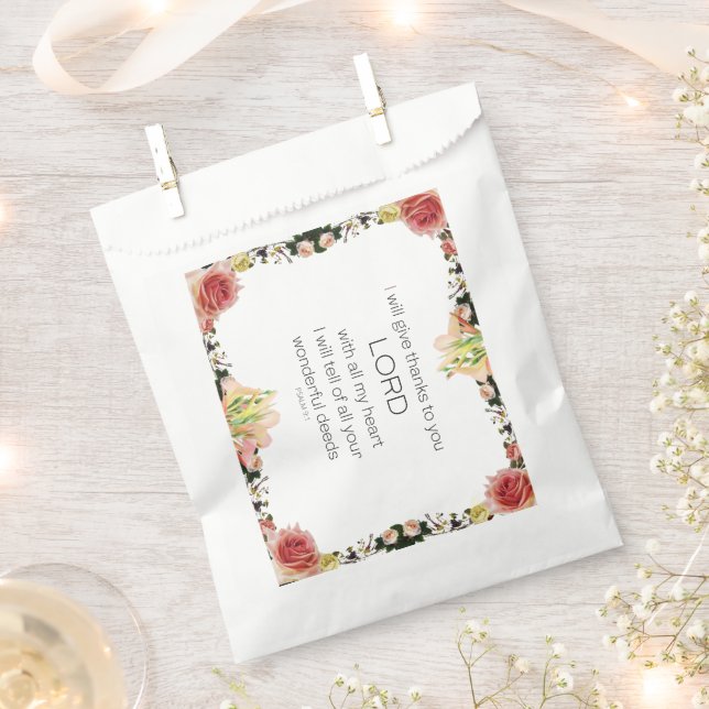 Bolsa De Papel Salmo de la Escritura 9, Floral (Cortado)