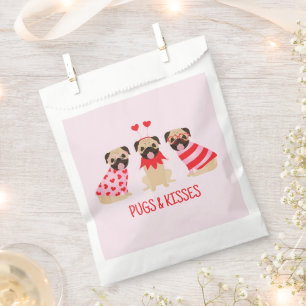 Bolsa De Papel Saltos Y Besos Perros De Pug Cute