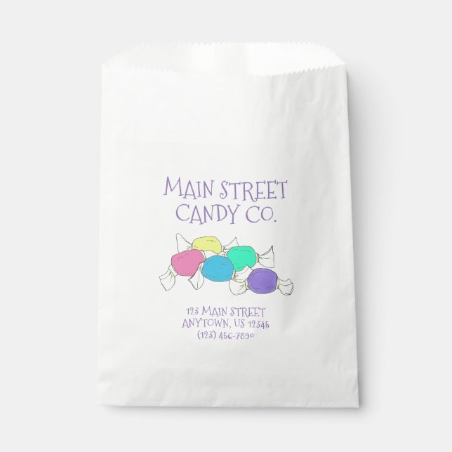 Bolsa De Papel Saltwater Taffy Boardwalk Candy Shop Store Sweets (Anverso)