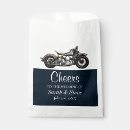 Bolsa De Papel Saludos Motocicleta Vintage Wedding Date Novia Gro