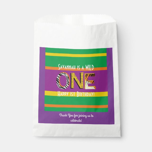 Bolsa De Papel Salvaje Fiesta Safari (Anverso)